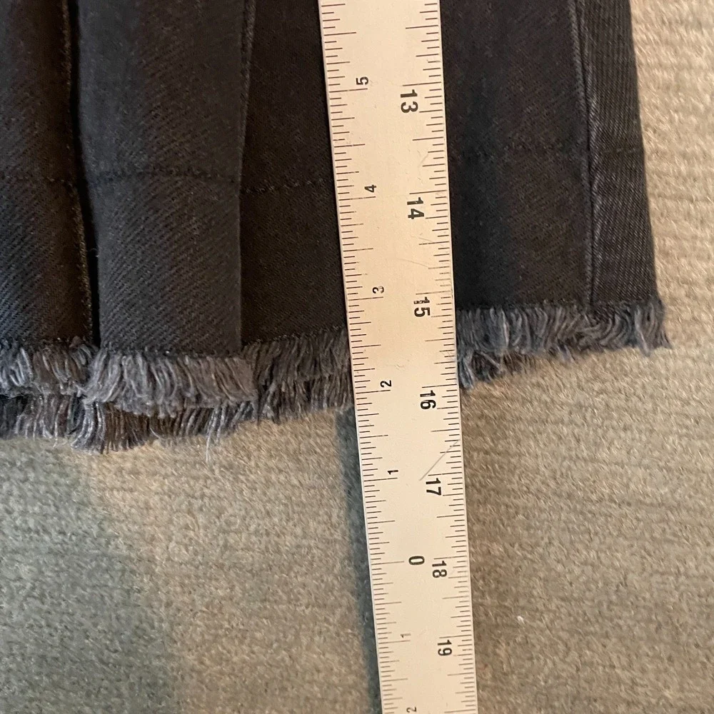 Gap Mini Denim Skirt Women 2 26R Black Academia Pleated Punk Mall Raw Hem Whimsy